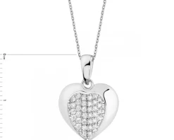 Zawieszka srebrna z cyrkoniami - serce