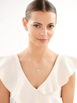 Zawieszka srebrna z cyrkoniami - serca