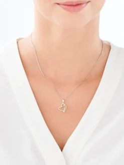 Zawieszka srebrna z cyrkoniami - serce