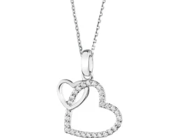 Zawieszka srebrna z cyrkoniami - serca