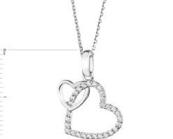 Zawieszka srebrna z cyrkoniami - serca