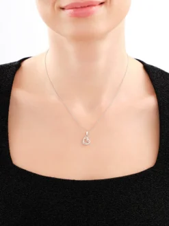 Zawieszka srebrna z cyrkoniami - serca