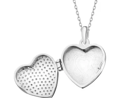 Zawieszka srebrna z cyrkoniami - puzderko - serce