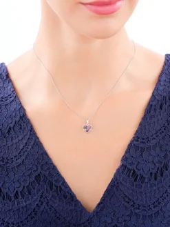 Zawieszka srebrna z cyrkoniami - serce