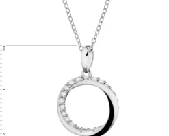 Zawieszka srebrna z cyrkoniami i emalią - koło