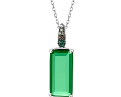 Zawieszka srebrna z cyrkoniami i szlifowanym szkłem