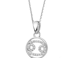 Zawieszka srebrna z cyrkoniami - Rak