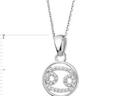 Zawieszka srebrna z cyrkoniami - Rak