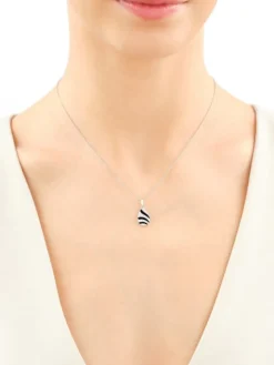 Zawieszka srebrna z cyrkoniami i emalią