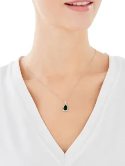 Zawieszka srebrna z cyrkoniami i szkłem