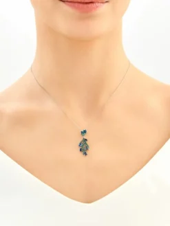 Zawieszka srebrna z cyrkoniami i szlifowanym szkłem