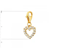 Zawieszka srebrna z cyrkoniami charms - serce