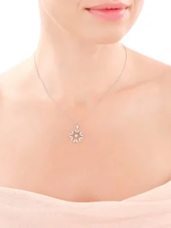 Zawieszka srebrna z cyrkoniami - rozeta