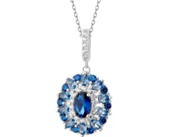 Zawieszka srebrna z cyrkoniami - rozeta