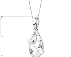 Zawieszka srebrna z cyrkoniami - motyle