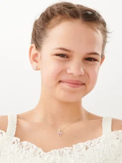 Zawieszka srebrna z cyrkoniami i emalią - anioł