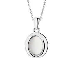 Zawieszka srebrna z kamieniem jubilerskim z efektem kociego oka