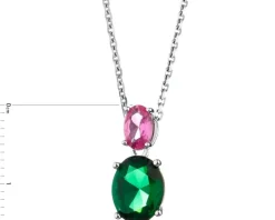 Zawieszka srebrna z korundem i szlifowanym szkłem