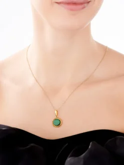 Zawieszka srebrna z malachitem