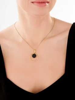 Zawieszka srebrna z onyksem - koła