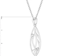 Zawieszka srebrna z perłą i cyrkoniami