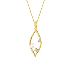 Zawieszka srebrna z perłą i cyrkoniami