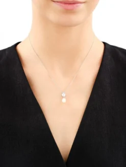 Zawieszka srebrna z perłą i cyrkonią