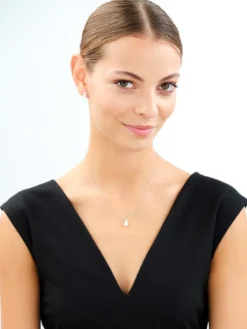 Zawieszka srebrna z perłą i cyrkoniami