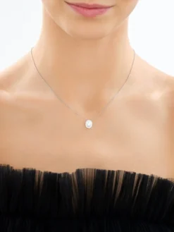 Zawieszka srebrna z perłą i cyrkoniami