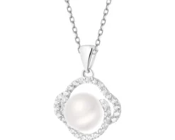 Zawieszka srebrna z perłą i cyrkoniami