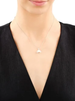 Zawieszka srebrna z perłą i cyrkoniami