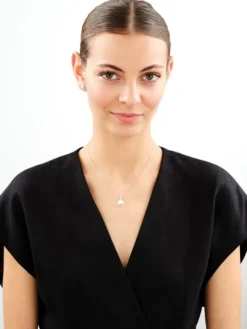 Zawieszka srebrna z perłą i cyrkoniami