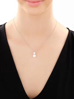 Zawieszka srebrna z perłą i cyrkoniami