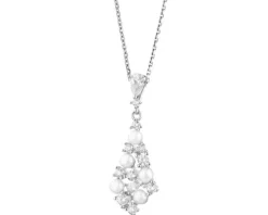 Zawieszka srebrna z perłami i cyrkoniami