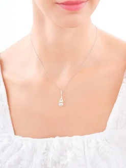 Zawieszka srebrna z perłami i cyrkoniami