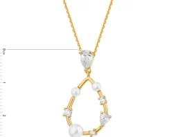 Zawieszka srebrna z perłami i cyrkoniami