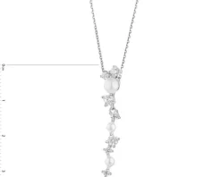 Zawieszka srebrna z perłami i cyrkoniami