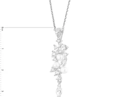 Zawieszka srebrna z perłami i cyrkoniami