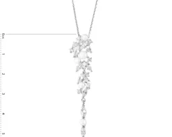 Zawieszka srebrna z perłami i cyrkoniami