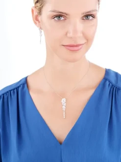 Zawieszka srebrna z perłami i cyrkoniami