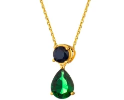 Zawieszka srebrna ze spinelem i szlifowanym szkłem