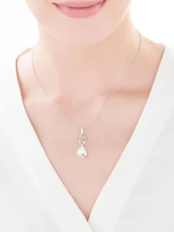 Zawieszka srebrna ze szkłem - liście