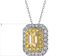 Zawieszka z białego i żółtego złota z diamentami - 0,60 ct - próba 585