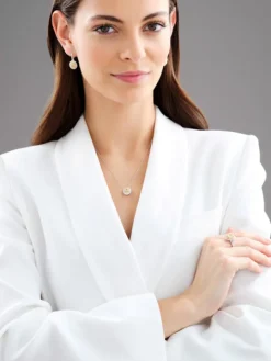 Zawieszka z białego i żółtego złota z diamentami - VS2/Fancy Light Yellow - 1,34 ct - próba 750