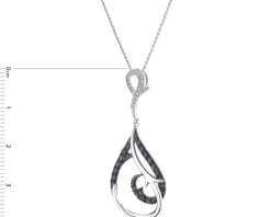 Zawieszka z białego złota z diamentami i szafirami - próba 585