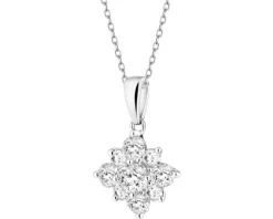 Zawieszka z białego złota z brylantami laboratoryjnymi - 0,50 ct - próba 585