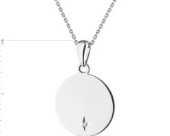 Zawieszka z białego złota z diamentem – koło - 0,005 ct - próba 585