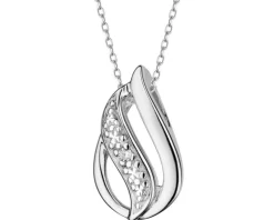 Zawieszka z białego złota z diamentem - 0,006 ct - próba 585