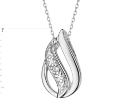 Zawieszka z białego złota z diamentem - 0,006 ct - próba 585