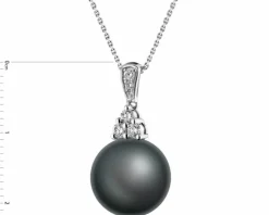 Zawieszka z białego złota z brylantami i perłą Tahiti - próba 585